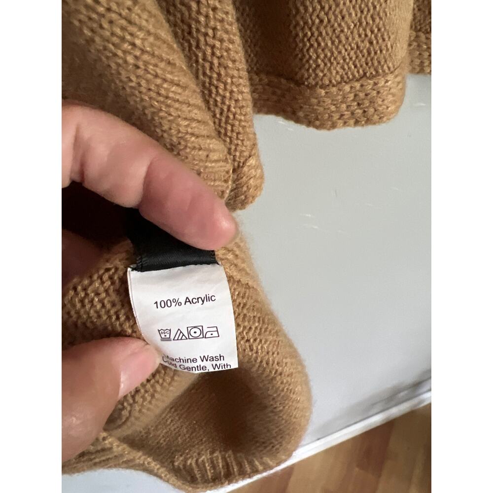 SHEIN CAMEL COLOR SWEATER PONCHO - Picture 5 of 5